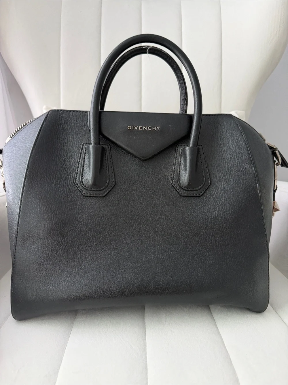 Givenchy Black Leather Satchel with Top Handles